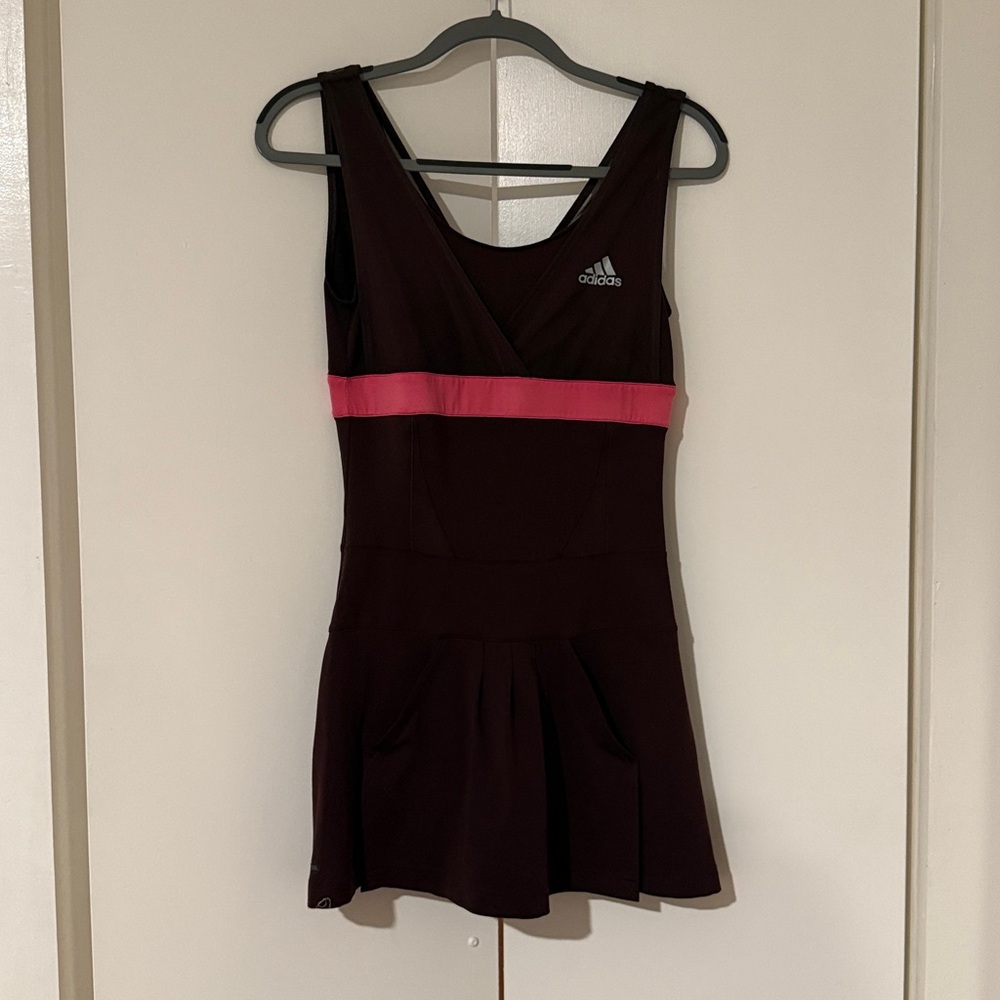 Adidas Chocolate and Pink Athletic Tennis Dress